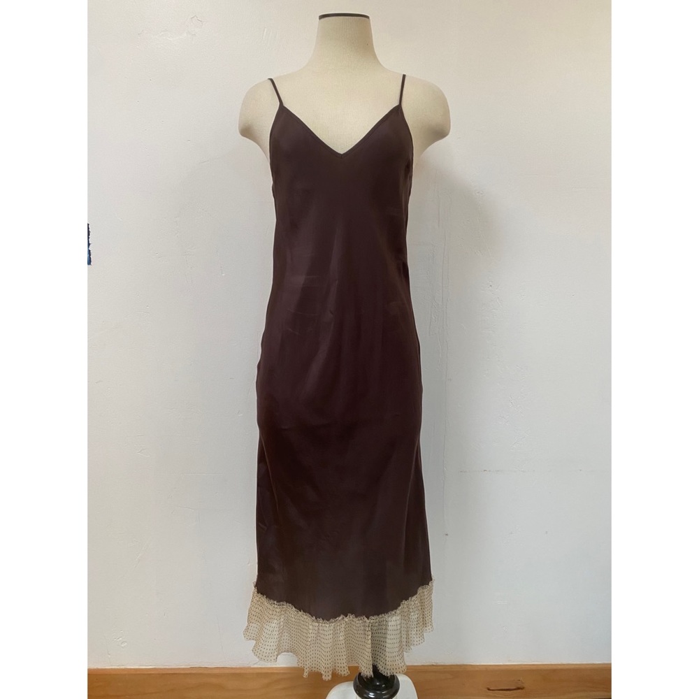 Rebecca Taylor Silk Charmeuse Ruffle Slip Dress Size 6